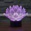 3D Optical Night Light Lotus 7 RGB Light Colors 10 LEDs AA Battery or DC 5V Mixed Lot