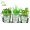 Garden Porch Windowsill 3 Metal Tin Pot Tray Home Herb Planter
