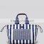Designer strip cotton beach tote bag