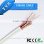 YYX Siamese cable RG6 1conductor with 2power conductor cu cca ccs PVC shield