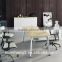 aluminum and wood structure single manager desk with drawer