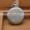 retro bronze large size fob watch quartz flower pocket watch with chain