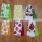 2pcs yarn dye waffle tea towel with flower design silk screen printing