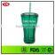 16oz customized plastic soda cups with lid and straw