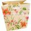 Flower paper tote gift bag foldable laminated ivory paper bag