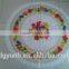 Newest round transparent printed flowers all-in-one table cover with lace/wave edge