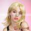 Yellow color cosplay hair wigs, synthetic hair party wigs