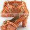 New blue italian matching shoes and bags set for party