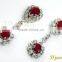 Ruby Diamond Earrings, Diamond Gold Earrings, Ruby Jewelry