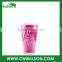 2016 china supplier Double wall plastic cup with straw