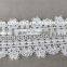 High quality lace trim embroidery eyelash in white 5cm wide 100 % polyester scallop lace trim for ladies