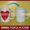 promotional gitem white coated ceramic white blank sublimation mug