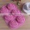 hot sale rose silicone cake mold 6 checks cake mould