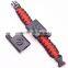 LED light paracord bracelet for outdoor camping survival bracelet with thermometer/firestarter buckle/flashlight