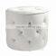 JR-01 Modern contemporary white color genuine leather crystal tufted leisure neoclassic stools ottoman chair