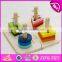 2017 New design children preschool sorting blocks wooden shape sorter W13D123