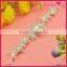 wholesale fashion white elegant flower hair decoration chain with rhinestone for wedding decoration in bulk WHD-033