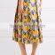 Wholesale Women Apparel Latest Multicolor Pleated Printed Silk-twill Midi Skirt(DQE0394SK)