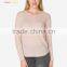 Women Merino Wool Pink Cahsmere Sweater Crew Neck