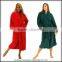 Bright color Women Microfiber Bathrobe turn-down collar robes hooded bath robes