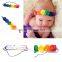 A32 aliepress new children's hair with 6 roses with 12 color fine elastic Headband Tiara