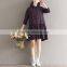 New Fashion Girls Long Sleeve Vintage Plaid Dress Shirt Ladies Dress Korean Design