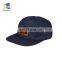 new fashion custom leather patch 5 panle plain dad hat