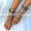 Vintage Punk Fashion Jewelry Hot Multicolor Crystal Rhinestone Boho Anklet Metal Maxi Bracelet Foot Chain Beads Luxury Anklets