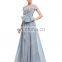 Grace Karin Formal Grey Long Mother of The Bride Lace Dresses Short Sleeve Evening Dress CL4445