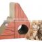 Pet toy multiple combination corrugated paper triangle scratching board toy for cat with bells