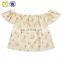 Vintage Baby Girls Clothes Peach Floral Printed Design Cotton Top Trendy Kids Girl Shirts