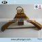 brown wide shoulder wooden suit hanger with bar