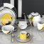 Modern Luxury Wholesale Yellow Dinner Plate Ceramic Porcelain Dinnerware Sets