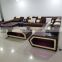 New arrival living room sofa super modern style living room furniture LED lamps top quality leather couch living room sofas