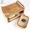 3 drawers bamboo storage box for makeup remover pad multi-purpose organizer