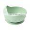 Baby Bowl Spoon Silicone Tableware Children's Wooden Handle Silicone Spoon Children's Suction Cup Baby Silicone Bowl