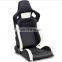 JBR1040 Black / White Stripes PVC Leather With Single Slider Universal Car Racing Seat