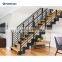 Deluxe Industrial Minimalist Indoor Duplex Straight Staircase Stairs and Modular Stair case Kits With Wood Treads
