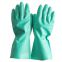 Long Cuff Oil and Chemical Resistant Household Green Flock Lined Nitrile Best Dishwashing Gloves
