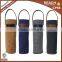 WT001 Wholesale Beer Bottle Holder Waxed Canvas Tote Wine Bag With Handle