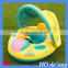 HOGIFT With horn baby swimming boat,Children sitting on inflatable swimming ring, pvc cartoon baby sitting circle swimming