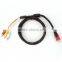 Red&Black nylon braided 1.5m/5ft m/m HDMI to 3RCA converter line with high data transfer speed