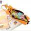 Moustache printing orange PVC pencil bag for girl