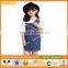 Hot Sale Beautiful Carton Kid Jeans Straps Skirt Dress For Children Girl