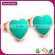 Best Selling Pink And Green Heart Studs Happy Back Earring Backs