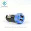 Blue and Black Color Dual 2.4 Output USB Chargers for Auto Car Cigarette Lighter Power Bank