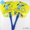 guangzhou promo gift mini fan plastic handle pp fan advertising printed plastic fan