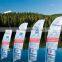 130g knitted polyester beach banner fiberglass pole cross base