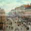 Beautiful Tempered Glass Paris Street Scene Oil Painting