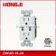 120VAC 60HZ Dual USB charger with 15A tamper resistant receptacle ETL approval output 2.1A